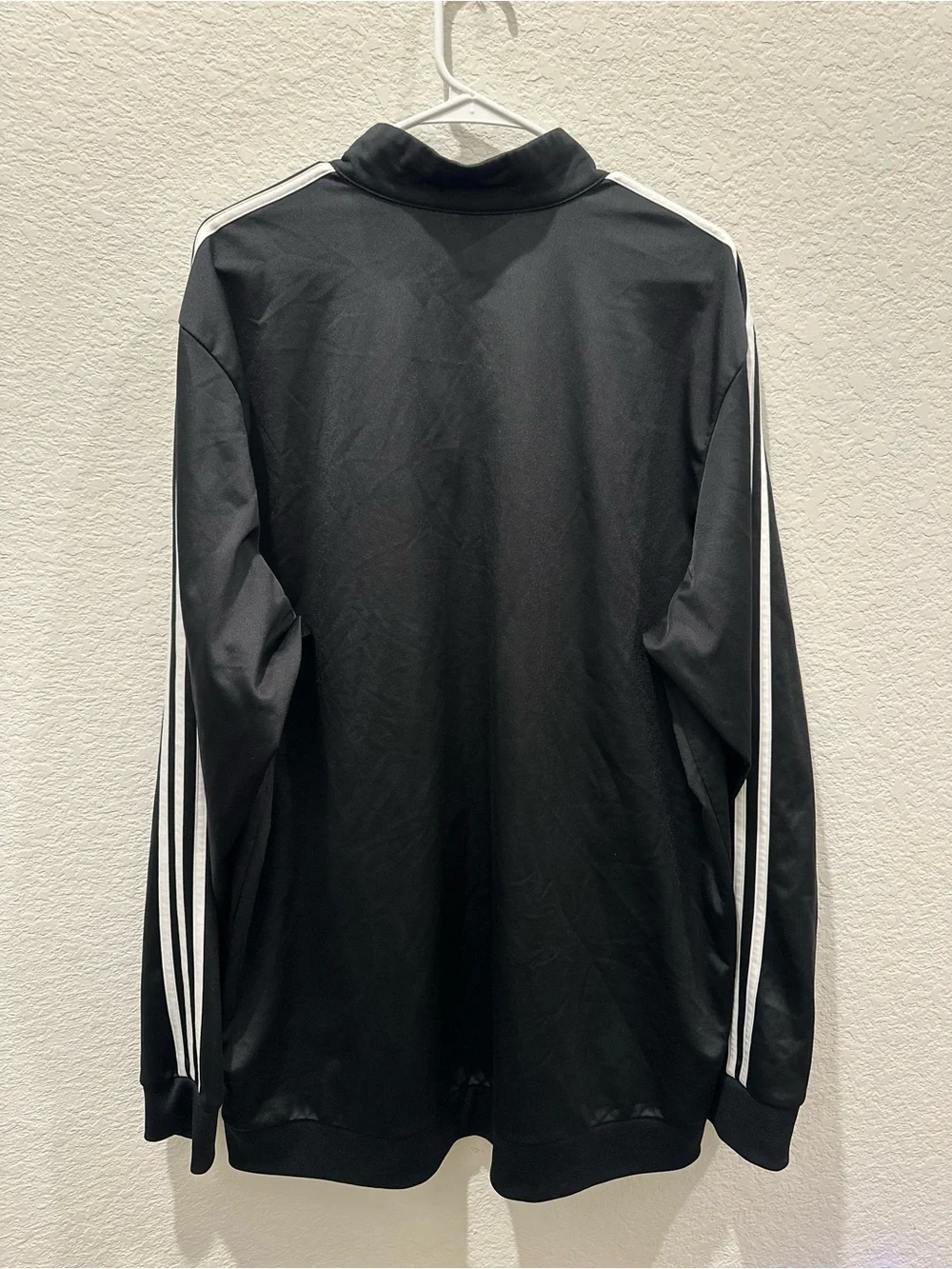 adidas Black Track‎ Jacket with White Three-Stripes